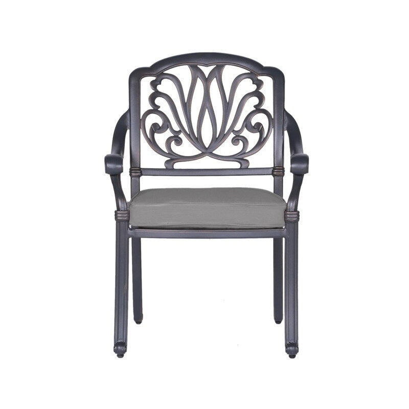 Fauteuil en aluminium thermolaqué Saybrook avec coussin, lot de 2