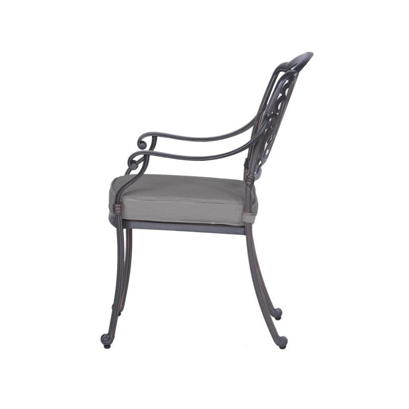 Fauteuil en aluminium thermolaqué Saybrook avec coussin, lot de 2