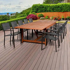 Ensemble de salle à manger de patio Amazonia Oscar 11 pièces en eucalyptus - 11 pièces