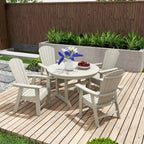 Polytrends Altura 5-Piece Round Poly Eco-Friendly All Weather Outdoor Dining Set