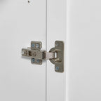 Meuble de rangement de salle de bain en MDF blanc avec 2 portes, 3 étagères et 2 tiroirs