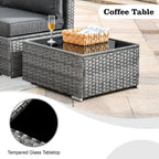 HOOOWOOO Ensemble de 8 chaises pivotantes d'extérieur avec table basse