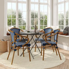 Lot de 4 chaises de bistrot Paris tout temps avec cadres métalliques imprimés bambou - N/A