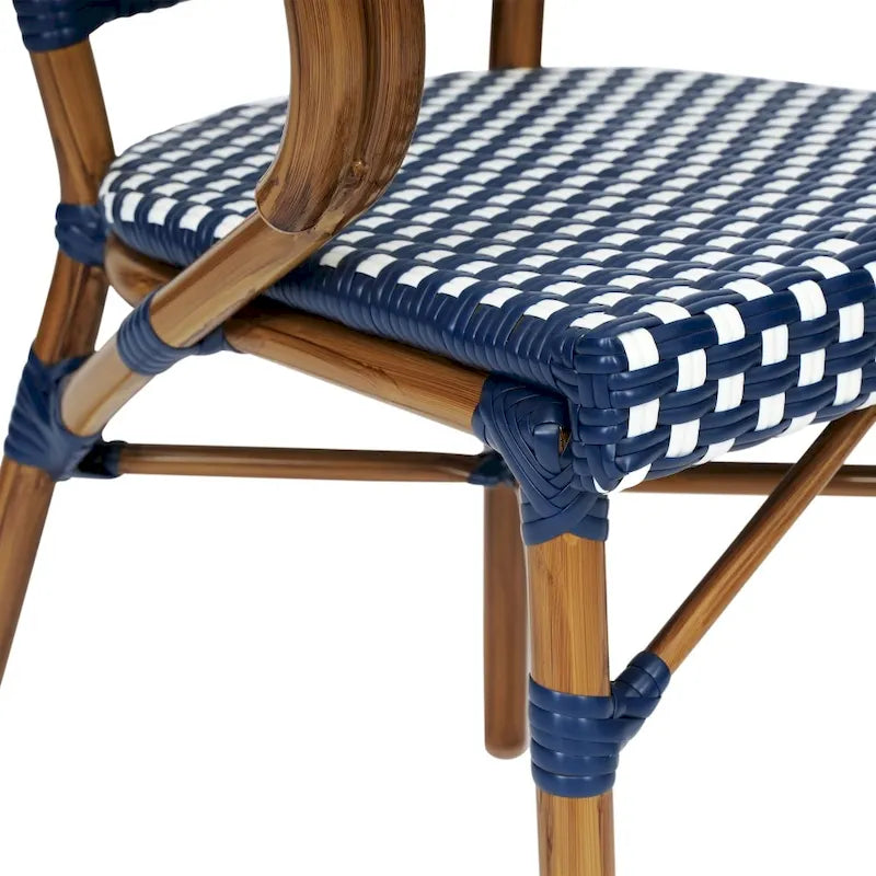 Lot de 4 chaises de bistrot Paris tout temps avec cadres métalliques imprimés bambou - N/A