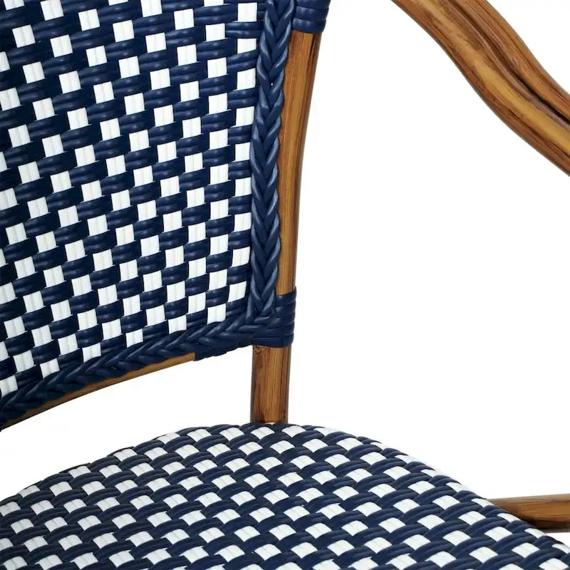 Lot de 4 chaises de bistrot Paris tout temps avec cadres métalliques imprimés bambou - N/A