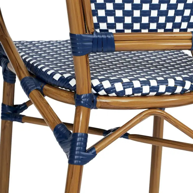 Lot de 4 chaises de bistrot Paris tout temps avec cadres métalliques imprimés bambou - N/A
