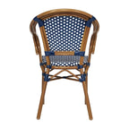Lot de 4 chaises de bistrot Paris tout temps avec cadres métalliques imprimés bambou - N/A