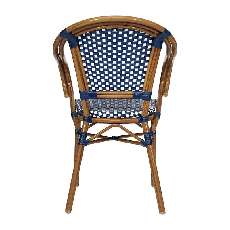 Lot de 4 chaises de bistrot Paris tout temps avec cadres métalliques imprimés bambou - N/A