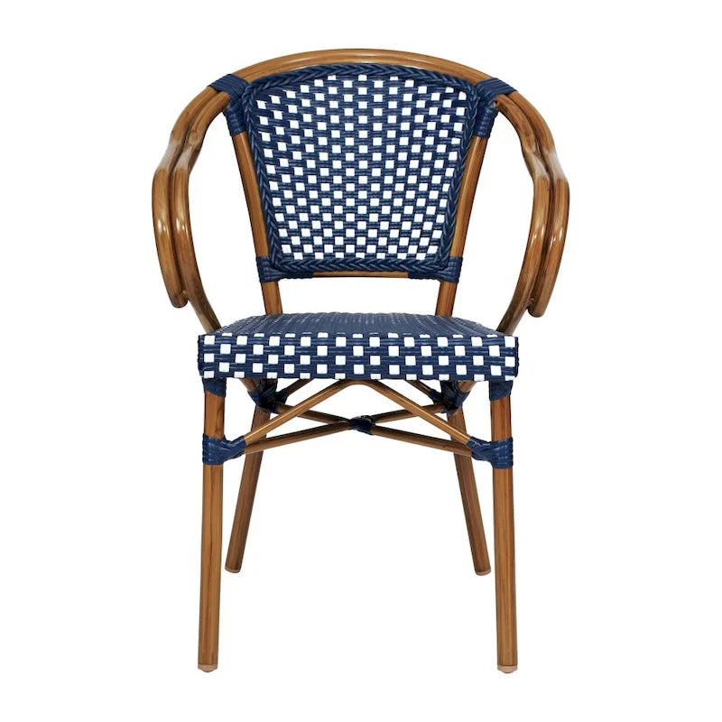 Lot de 4 chaises de bistrot Paris tout temps avec cadres métalliques imprimés bambou - N/A