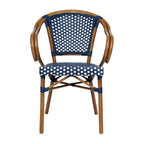 Lot de 4 chaises de bistrot Paris tout temps avec cadres métalliques imprimés bambou - N/A