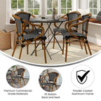 Lot de 4 chaises de bistrot Paris tout temps avec cadres métalliques imprimés bambou - N/A