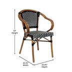 Lot de 4 chaises de bistrot Paris tout temps avec cadres métalliques imprimés bambou - N/A
