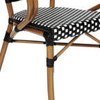Lot de 4 chaises de bistrot Paris tout temps avec cadres métalliques imprimés bambou - N/A