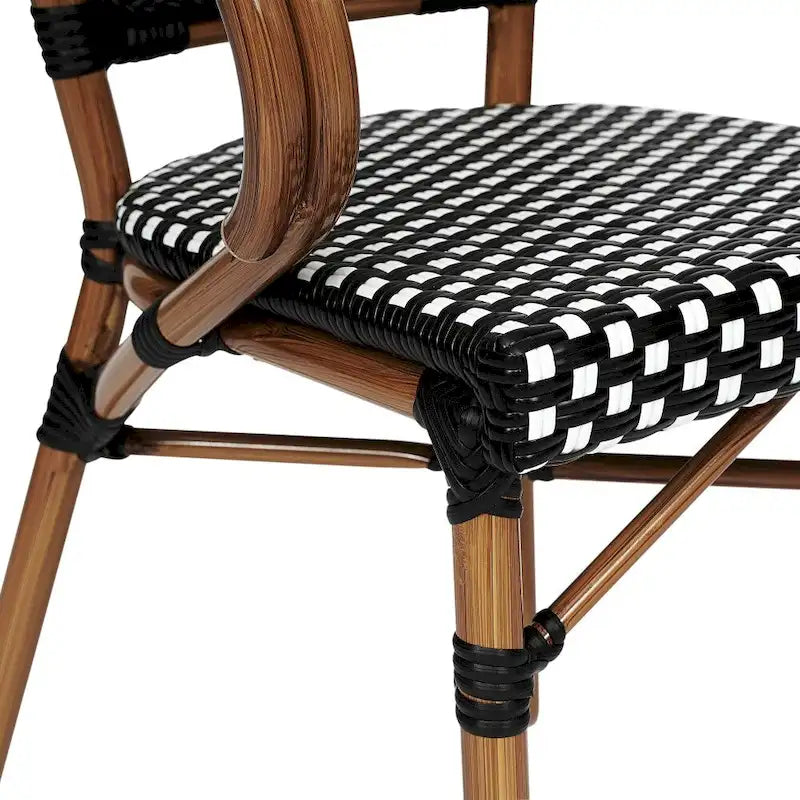 Lot de 4 chaises de bistrot Paris tout temps avec cadres métalliques imprimés bambou - N/A