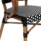 Lot de 4 chaises de bistrot Paris tout temps avec cadres métalliques imprimés bambou - N/A