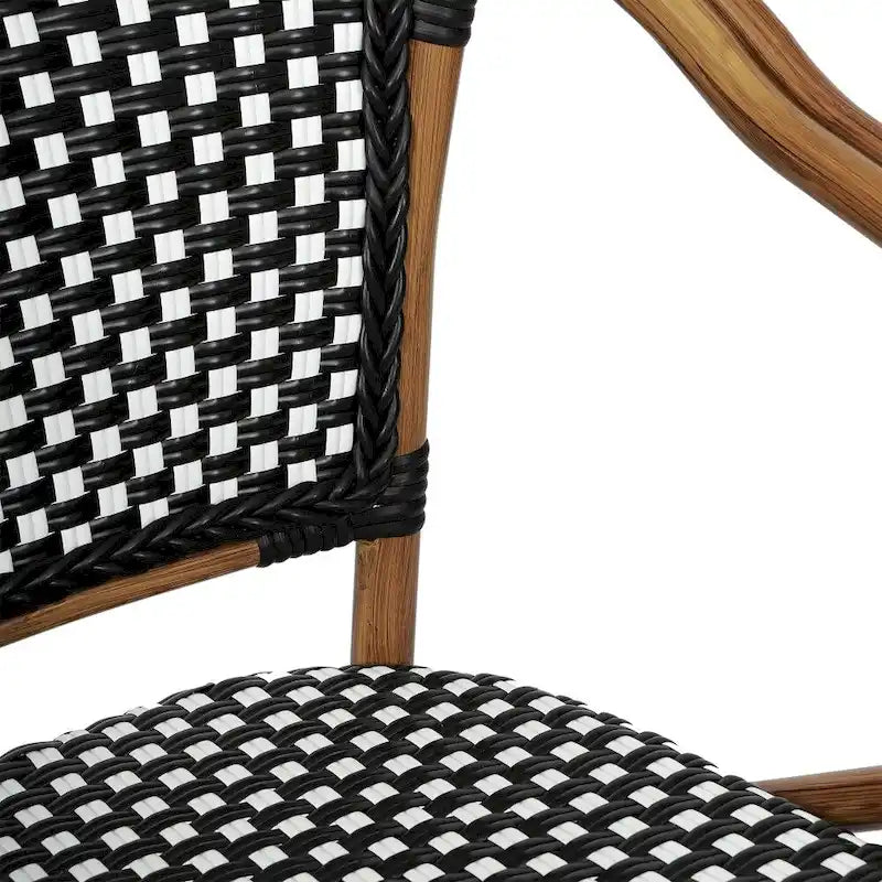 Lot de 4 chaises de bistrot Paris tout temps avec cadres métalliques imprimés bambou - N/A
