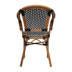 Lot de 4 chaises de bistrot Paris tout temps avec cadres métalliques imprimés bambou - N/A