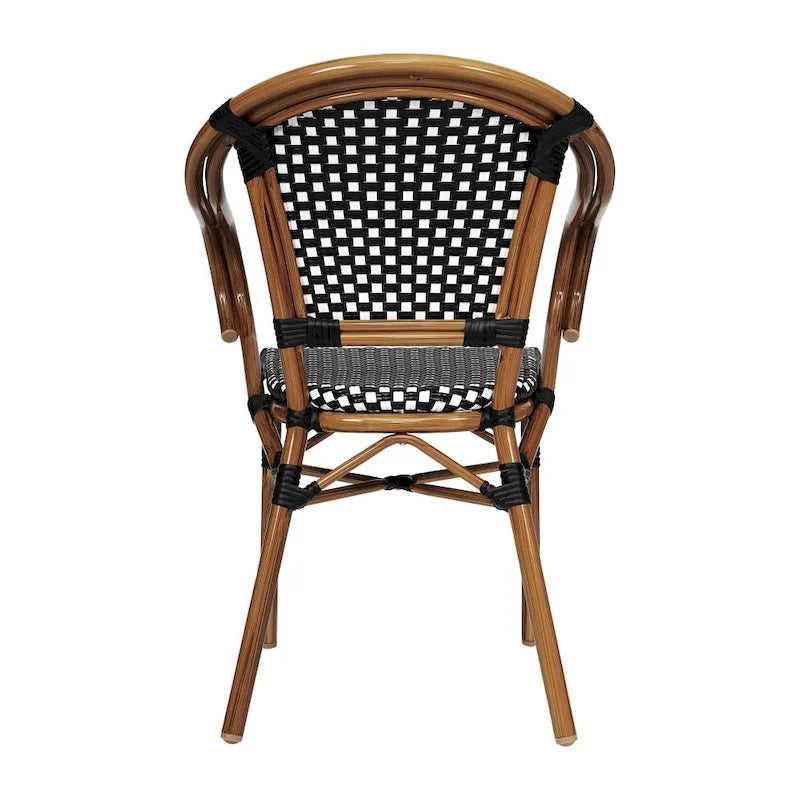 Lot de 4 chaises de bistrot Paris tout temps avec cadres métalliques imprimés bambou - N/A