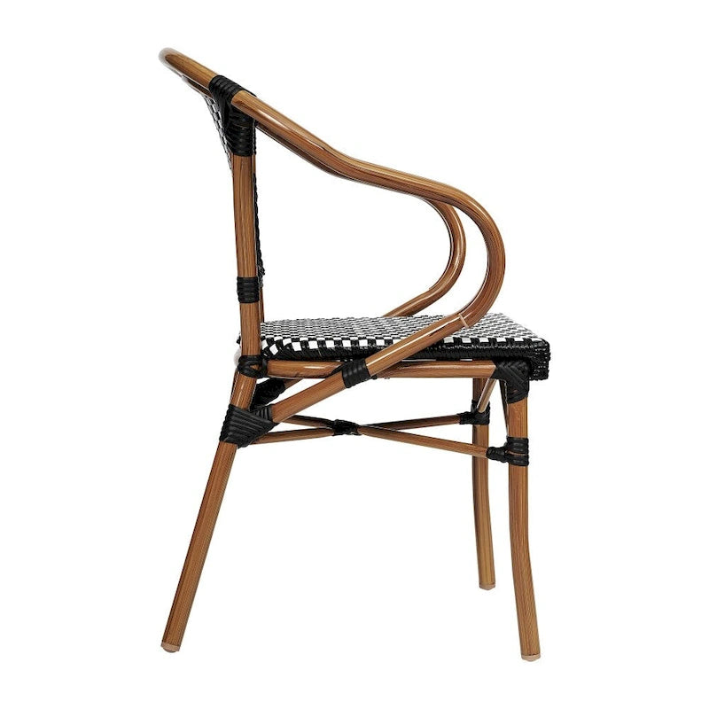 Lot de 4 chaises de bistrot Paris tout temps avec cadres métalliques imprimés bambou - N/A