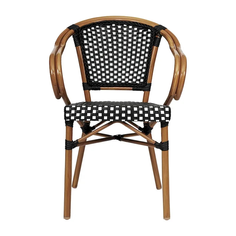 Lot de 4 chaises de bistrot Paris tout temps avec cadres métalliques imprimés bambou - N/A