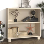 Buffet en pin massif et MDF gris foncé/marron miel/blanc avec 2 étagères ouvertes et fixation murale