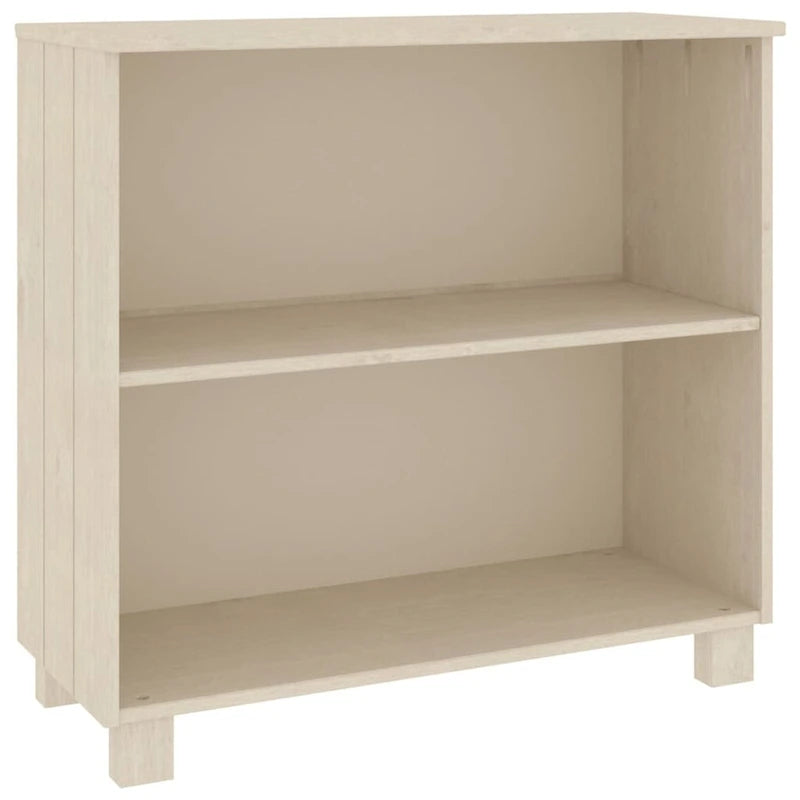 Buffet en pin massif et MDF gris foncé/marron miel/blanc avec 2 étagères ouvertes et fixation murale