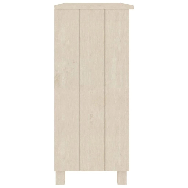 Buffet en pin massif et MDF gris foncé/marron miel/blanc avec 2 étagères ouvertes et fixation murale