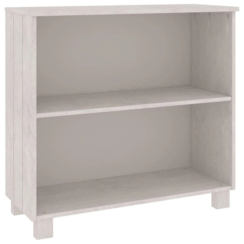Buffet en pin massif et MDF gris foncé/marron miel/blanc avec 2 étagères ouvertes et fixation murale