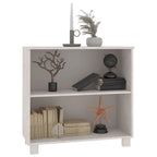 Buffet en pin massif et MDF gris foncé/marron miel/blanc avec 2 étagères ouvertes et fixation murale