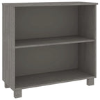 Buffet en pin massif et MDF gris foncé/marron miel/blanc avec 2 étagères ouvertes et fixation murale