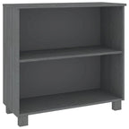 Buffet en pin massif et MDF gris foncé/marron miel/blanc avec 2 étagères ouvertes et fixation murale