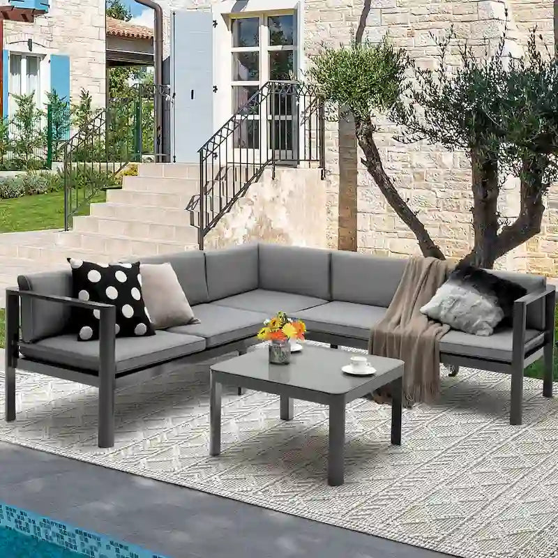 Ensemble de mobilier de patio Costway 3 pièces, fauteuils inclinables de jardin en aluminium – Voir détails