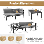 Ensemble de mobilier de patio Costway 3 pièces, fauteuils inclinables de jardin en aluminium – Voir détails