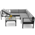 Ensemble de mobilier de patio Costway 3 pièces, fauteuils inclinables de jardin en aluminium – Voir détails