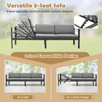 Ensemble de mobilier de patio Costway 3 pièces, fauteuils inclinables de jardin en aluminium – Voir détails