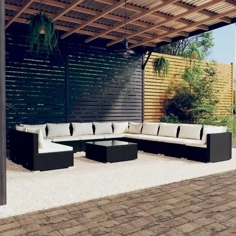 vidaXL Salon de jardin modulaire d'extérieur en résine tressée - 70 x 70 x 60,5 cm