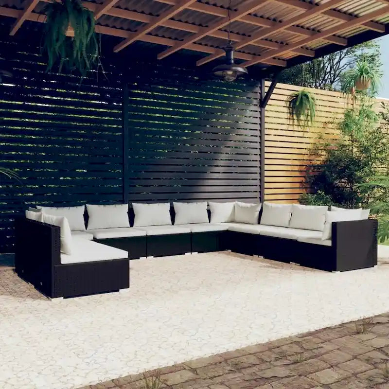 vidaXL Salon de jardin modulaire d'extérieur en résine tressée - 70 x 70 x 60,5 cm