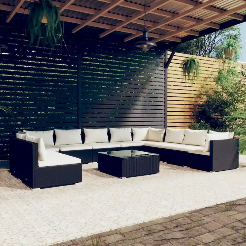 vidaXL Salon de jardin modulaire d'extérieur en résine tressée - 70 x 70 x 60,5 cm