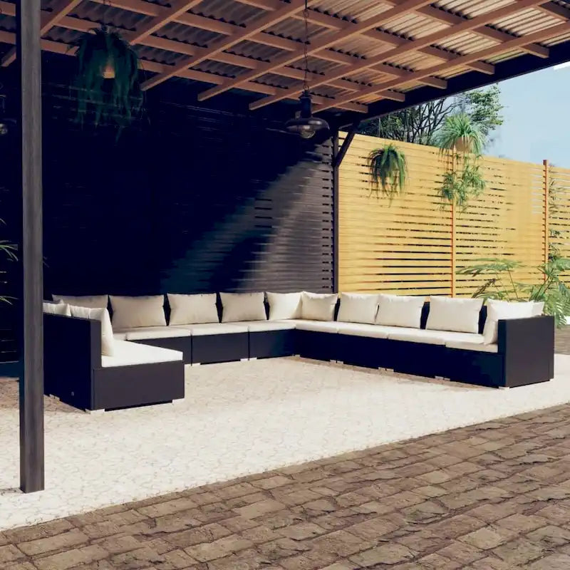 vidaXL Salon de jardin modulaire d'extérieur en résine tressée - 70 x 70 x 60,5 cm