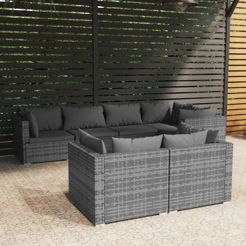 vidaXL Salon de jardin modulaire d'extérieur en résine tressée - 70 x 70 x 60,5 cm