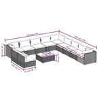vidaXL Salon de jardin modulaire d'extérieur en résine tressée - 70 x 70 x 60,5 cm