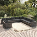 vidaXL Salon de jardin modulaire d'extérieur en résine tressée - 70 x 70 x 60,5 cm