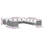 vidaXL Salon de jardin modulaire d'extérieur en résine tressée - 70 x 70 x 60,5 cm
