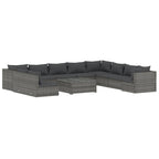 vidaXL Salon de jardin modulaire d'extérieur en résine tressée - 70 x 70 x 60,5 cm