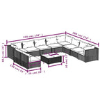 vidaXL Salon de jardin modulaire d'extérieur en résine tressée - 70 x 70 x 60,5 cm