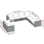 vidaXL Salon de jardin modulaire d'extérieur en résine tressée - 70 x 70 x 60,5 cm