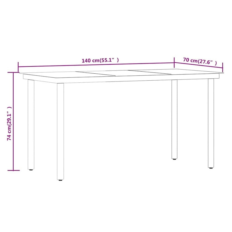 vidaXL Ensemble de salle à manger d'extérieur pour patio, table et chaises de jardin