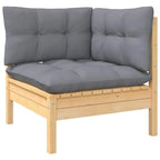 vidaXL Salon de jardin 10 pièces en pin massif avec coussins multicolores - 25 x 25 x 24.6