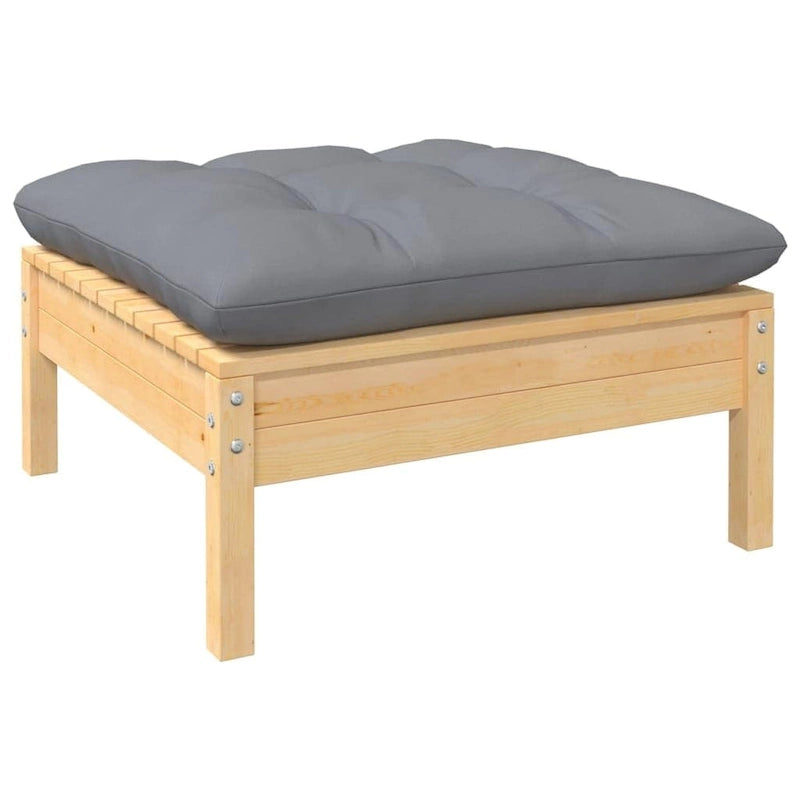 vidaXL Salon de jardin 10 pièces en pin massif avec coussins multicolores - 25 x 25 x 24.6