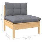 vidaXL Salon de jardin 10 pièces en pin massif avec coussins multicolores - 25 x 25 x 24.6